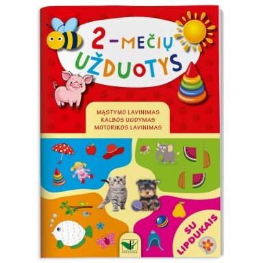 2-mečių užduotys. Su lipdukais. Mąstymo lavinimas, kalbos ugdymas, motorikos lavinimas 2-mečių užduotys. Su lipdukais. Mąstymo lavinimas, kalbos ugdymas, motorikos lavinimas