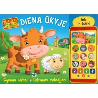 BROKAS!!! Vaikiškas išmanusis telefonas. DIENA ŪKYJE (telefonas NEVEIKIA, iš grąžinimų)