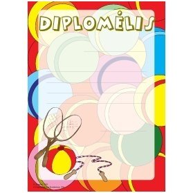 Diplomėlis su kamuoliu, rakete ir šokdyne Diplomėlis su kamuoliu, rakete ir šokdyne