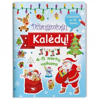 Džiaugsmingų Kalėdų! Užduotėlės su 50 lipdukų. 4-5 metų vaikams Džiaugsmingų Kalėdų! Užduotėlės su 50 lipdukų. 4-5 metų vaikams