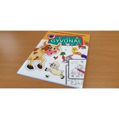 GYVŪNAI. Spalvinimo ir užduotėlių knygelė su 50 lipdukų 3-4 metų vaikams GYVŪNAI. Spalvinimo ir užduotėlių knygelė su 50 lipdukų 3-4 metų vaikams