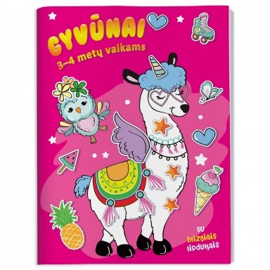 Gyvūnai. Su blizgiais lipdukais. 3-4 metų vaikams Gyvūnai. Su blizgiais lipdukais. 3-4 metų vaikams
