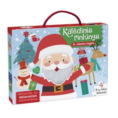 Kalėdinis rinkinys 2-3 metų vaikams su užduočių knygele. 4 dėlionės su liečiamaisiais elementais Kalėdinis rinkinys 2-3 metų vaikams su užduočių knygele. 4 dėlionės su liečiamaisiais elementais
