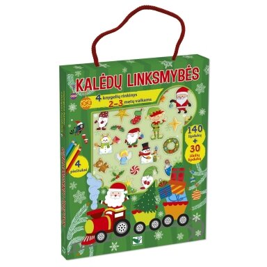 Kalėdinis rinkinys. Kalėdų linksmybės. 2-3 metų vaikams. 4 knygelės, 140 lipdukų, 30 iškilių lipdukų, 4 spalvoti pieštukai Kalėdinis rinkinys. Kalėdų linksmybės. 2-3 metų vaikams. 4 knygelės, 140 lipdukų, 30 iškilių lipdukų, 4 spalvoti pieštukai