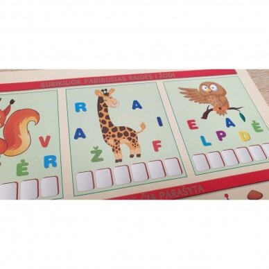 Mano pirmosios raidės SU UŽDUOTĖLĖMIS 4-5 metų vaikams (knyga su 64 putplasčio kortelėmis) (2021 m.)