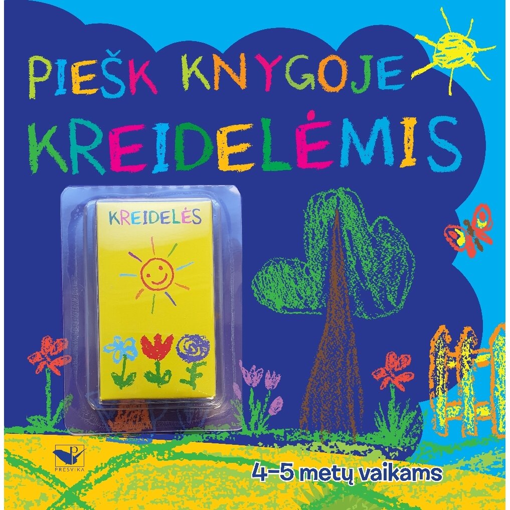 BROKAS!!! Piešk knygoje kreidelėmis + 5 kreidelės. 4-5 metų vaikams (iš grąžinimų)