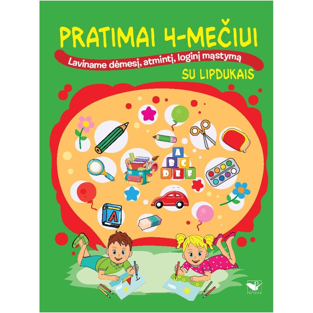 Pratimai 4-mečiui su lipdukais. Laviname dėmesį, atmintį, loginį mąstymą Pratimai 4-mečiui su lipdukais. Laviname dėmesį, atmintį, loginį mąstymą