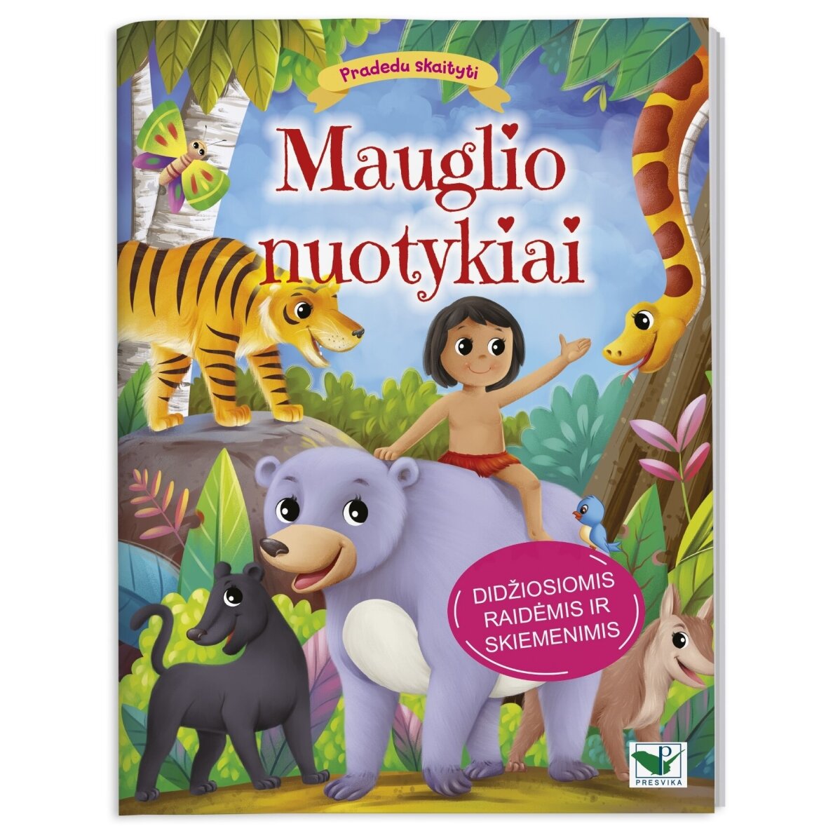 Pradedu skaityti. Mauglio nuotykiai. Didžiosiomis raidėmis ir skiemenimis Pradedu skaityti. Mauglio nuotykiai. Didžiosiomis raidėmis ir skiemenimis