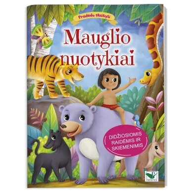 Pradedu skaityti. Mauglio nuotykiai. Didžiosiomis raidėmis ir skiemenimis