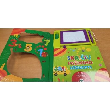 BROKAS!!! Rašau magnetinėje lentoje. Skaičių pažinimo užduotys. 4-5 m. vaikams (iš grąžiniminų)