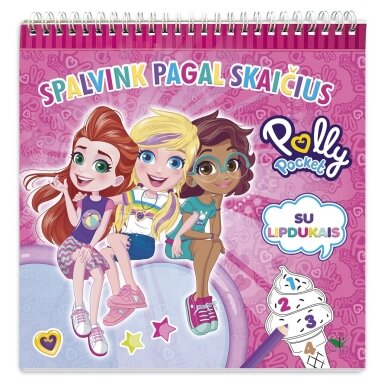 Spalvink pagal skaičius. Su lipdukais. Polly Pocket Spalvink pagal skaičius. Su lipdukais. Polly Pocket
