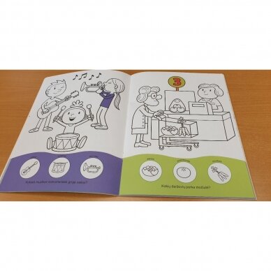 Užduotėlių ir spalvinimo knyga su 96 lipdukais 3-4 metų vaikams. GYVŪNAI. MANO DIENA