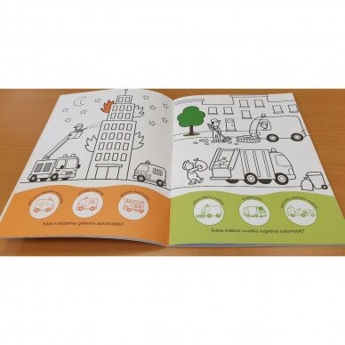Užduotėlių ir spalvinimo knyga su 96 lipdukais 3-4 metų vaikams. KAIMAS. TRANSPORTAS 1